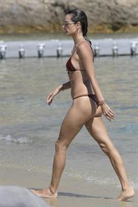 Alessandra Ambrosio topless and sexy at the beach in a thong bikini showing off her perfect model ass and boobs.
































