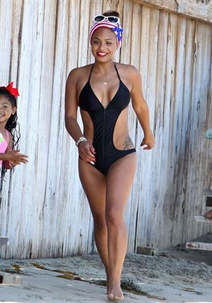 Christina Milian at the beach