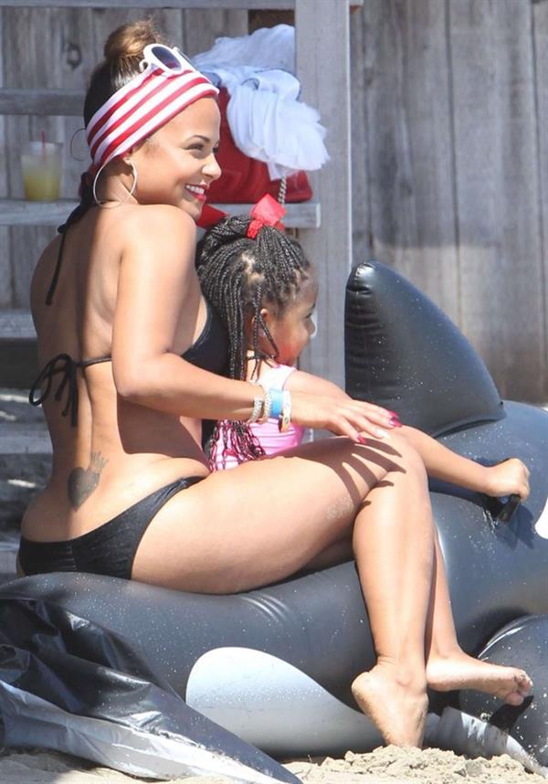 Christina Milian at the beach