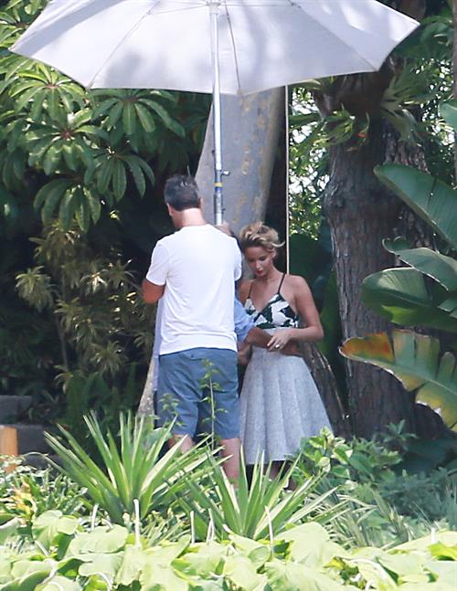 Jennifer Lawrence on Hunger Games set