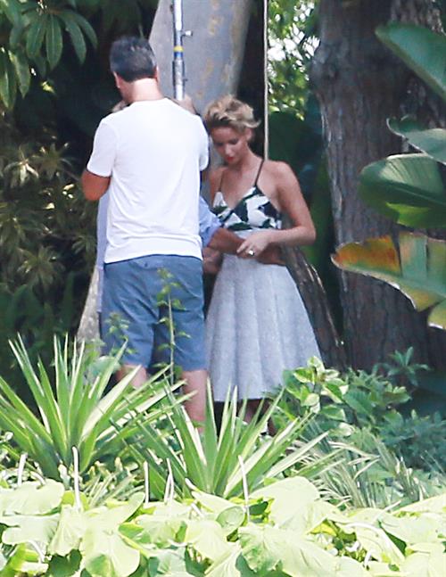 Jennifer Lawrence on Hunger Games set