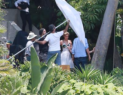 Jennifer Lawrence on Hunger Games set