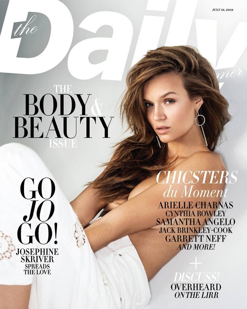 Josephine Skriver Pictures Josephine Skriver topless and sexy photo shoot for The Daily Summer magazine showing nice cleavage.