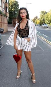 Francesca Allen braless boobs in a see through top showing her tits seen by paparazzi.



















