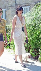 Daisy Lowe braless boobs in a see through dress showing off her tits and cleavage seen by paparazzi.












































