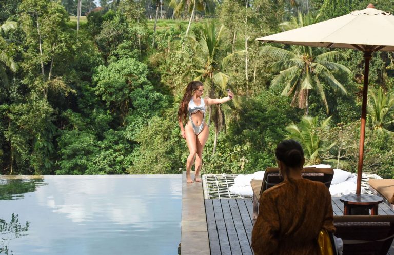 Demi Rose sexy ass booty and boobs showing nice cleavage and underboob in a playboy thong swimsuit photo shoot.





