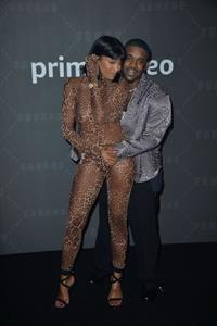 Renell Medrano braless boobs in a see through bodysuit showing off her tits seen by paparazzi at the Savage X Fenty event.












































