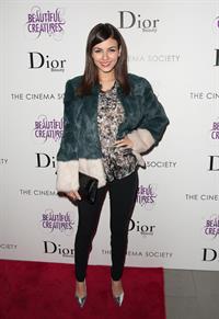 Victoria Justice The Cinema Society screening of Beautiful Creatures in NY 2/11/13 