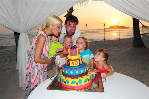 Tori Spelling Bikini Pictures Tori Spelling Celebrates her birthday with family at the St Regis Punta Mita Resort in Mexico (May 20, 2013)