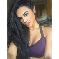 Sophia Miacova in a bikini taking a selfie