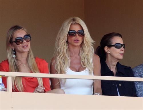 Victoria Silvstedt Attends Novak Djokovic match at Monte-Carlo RoleMasters in Monaco (April 18, 2013) 