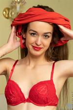 What better way for Barracuda to make sure she's nice and sleepy but for her to masturbate before bed? She peels off her short skirt dress along with her thong and bra, then gets to it, playing with her big nipple titties and shoving her fingers into her bare snatch.