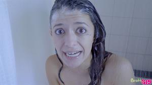 Prankster Izzy Bell plays jokes on her stepbrother and enjoys a bald pussy pounding until he fills her with a creampie