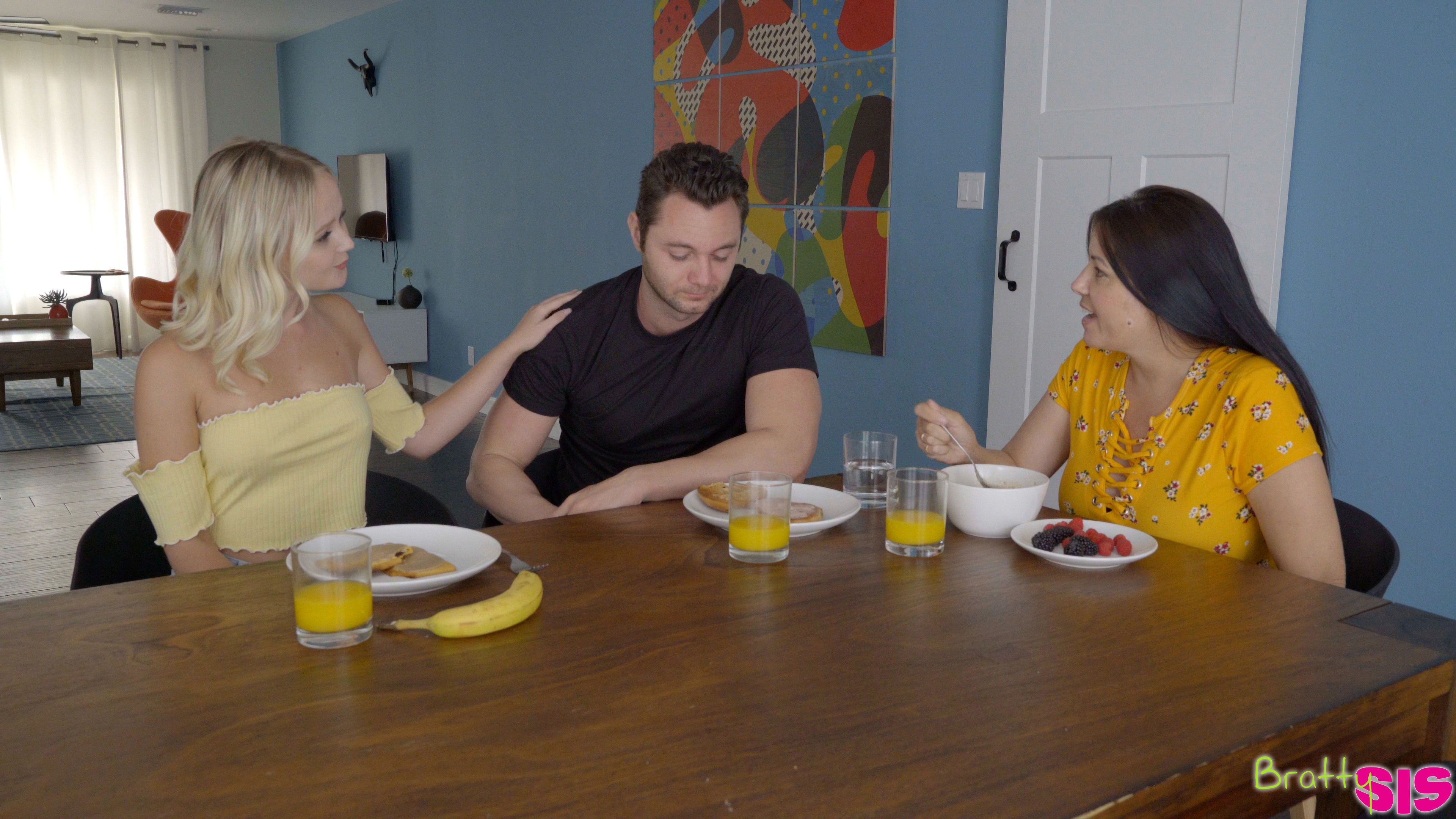 Natalia Queen pranks her stepbrother with news of her pregnancy then seduces him into a creampie stiffie ride