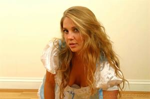 Brooke W Nude Pictures  Satin dress with white holdups