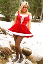 Maria F teases her way out of the gorgeous Christmas dress. 