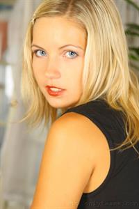  Jenni P strips out of her sexy secretary outfit and naughty black pantyhose 