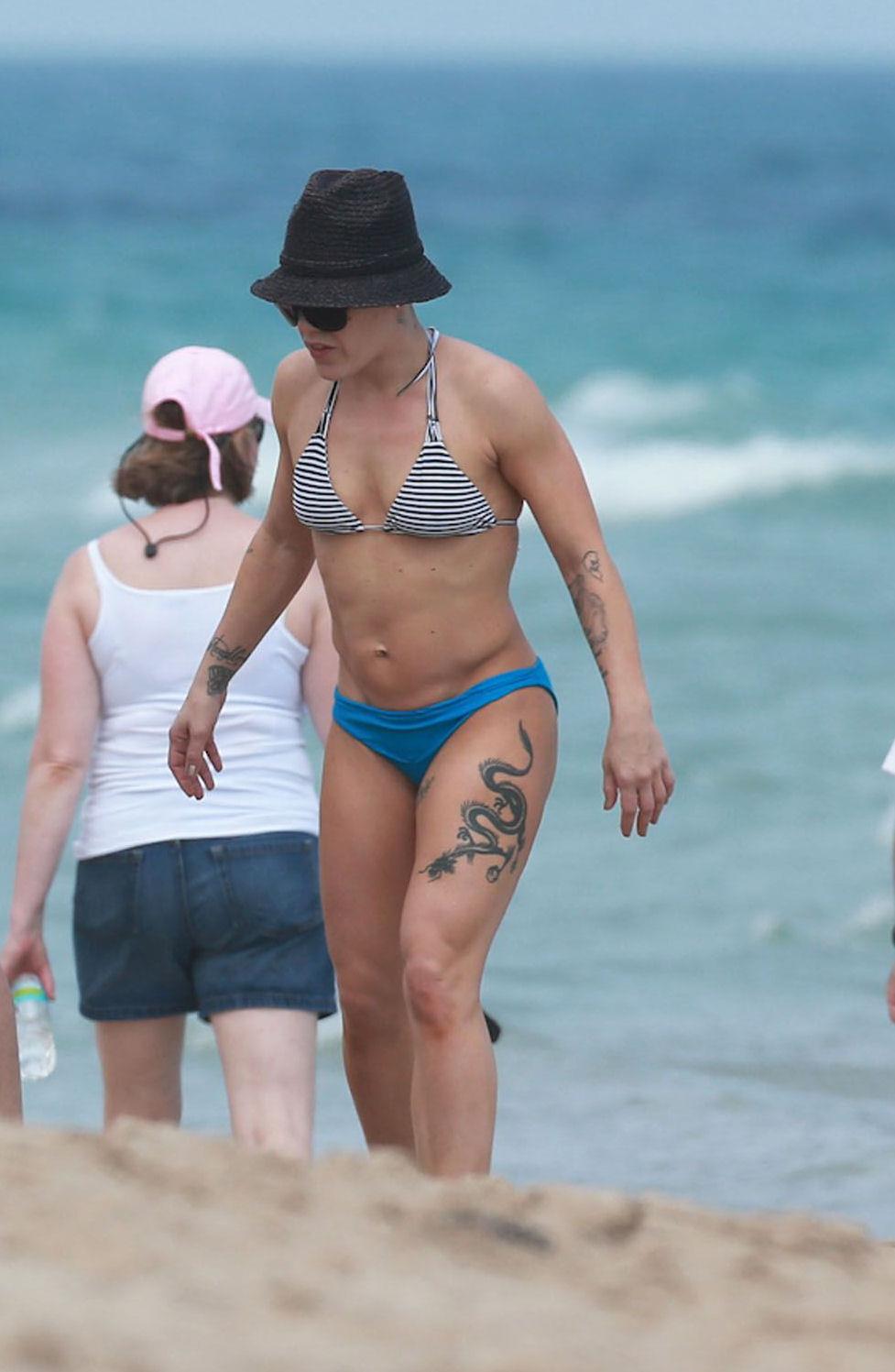 Pink in a bikini