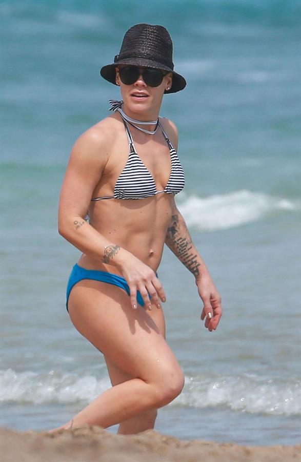 Pink in a bikini