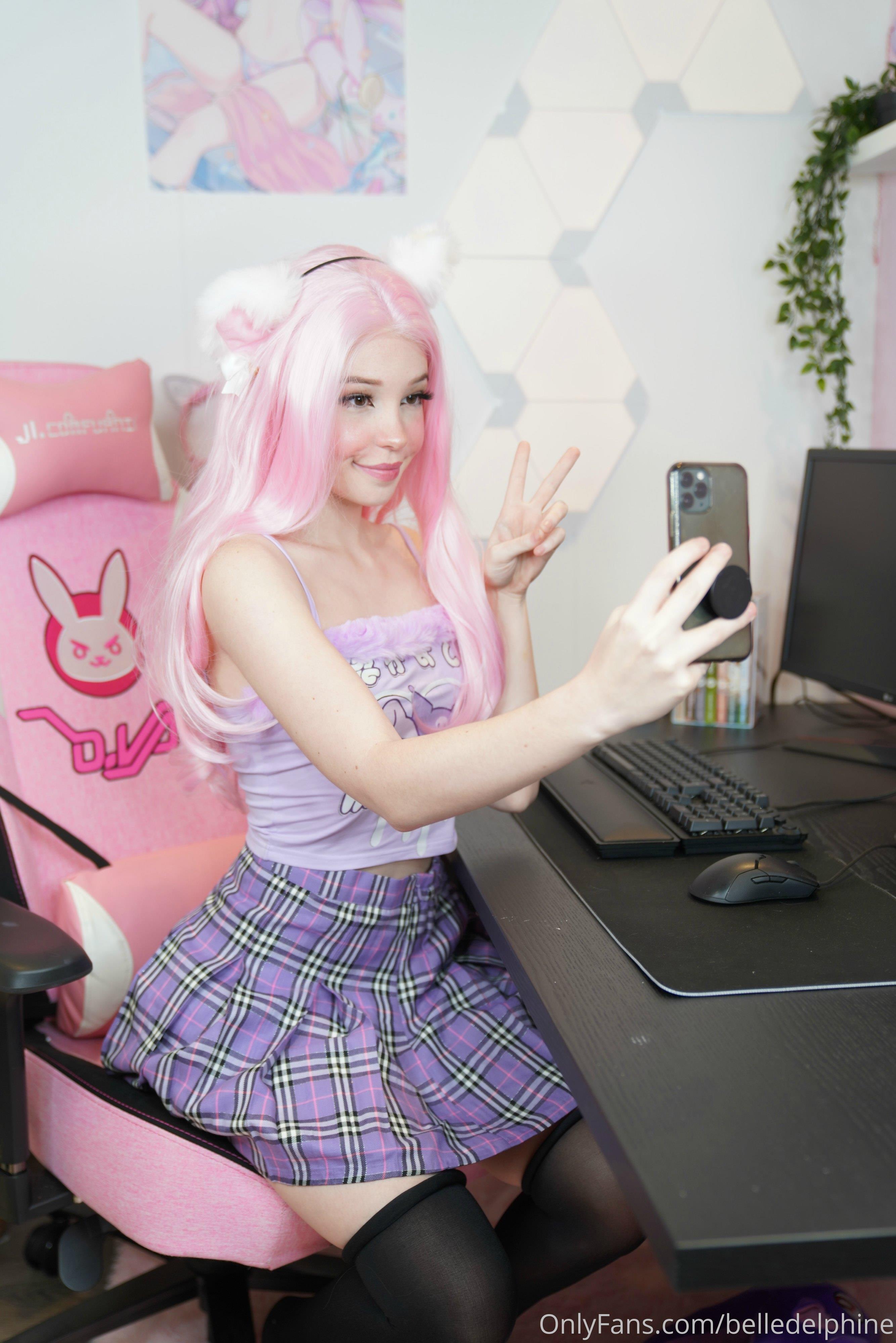 Belle Delphine taking a selfie