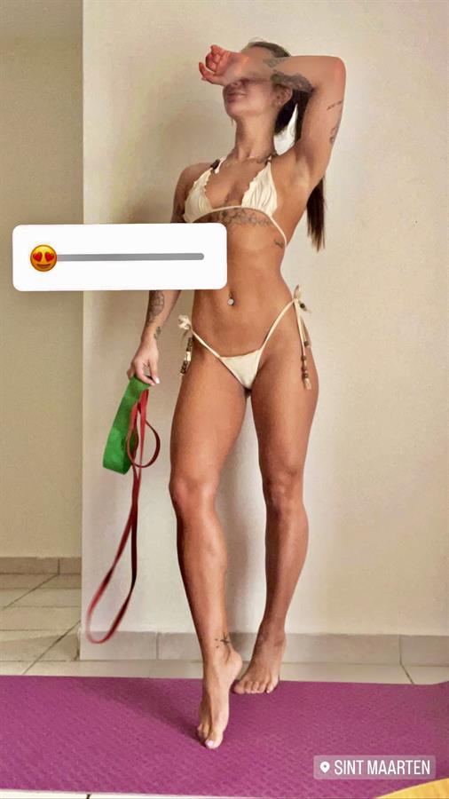 Maryna Rebediuk in a bikini