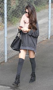 Selena Gomez arriving at a studio in LA 2/8/13 