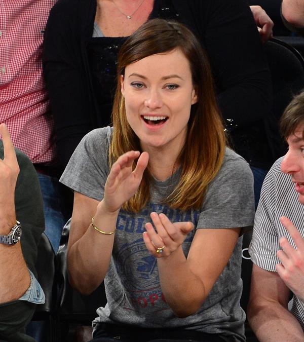 Olivia Wilde - Raptors vs Knicks game in NYC 3/23/13  