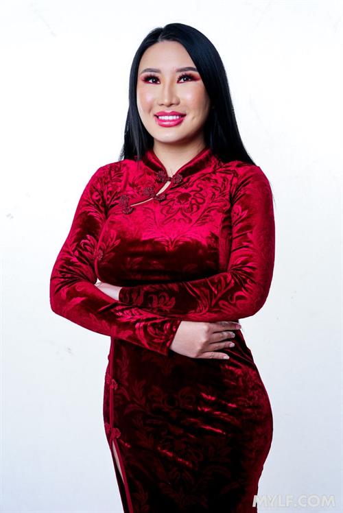 Suki Sin in hot red lingerie