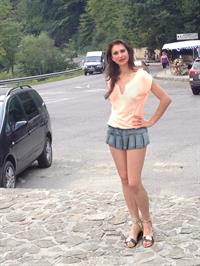 Street whore Alisa Korzh in mini skirt