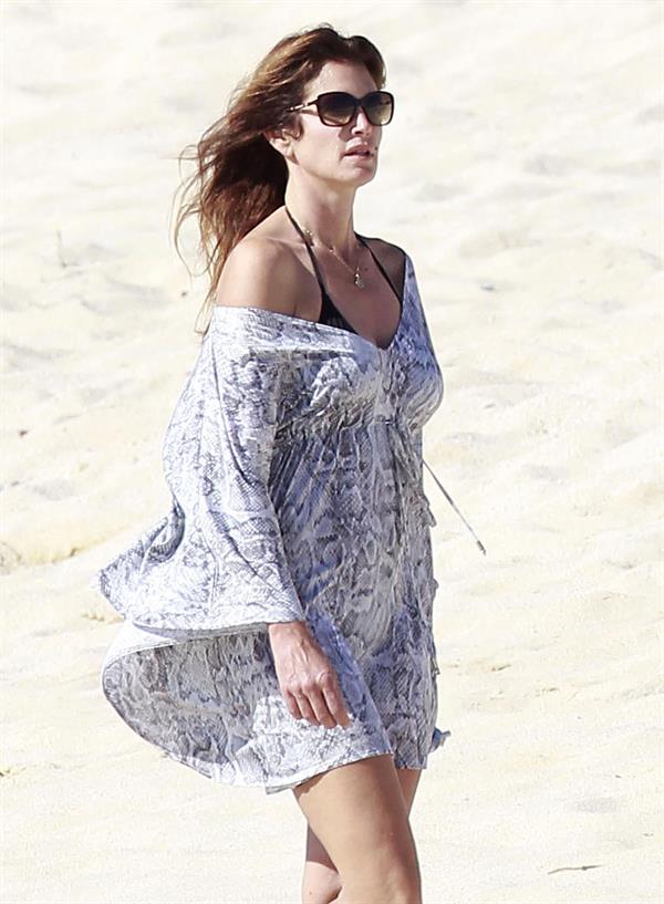 Cindy Crawford On the beach in Cabo, Mexico on January 2, 2013