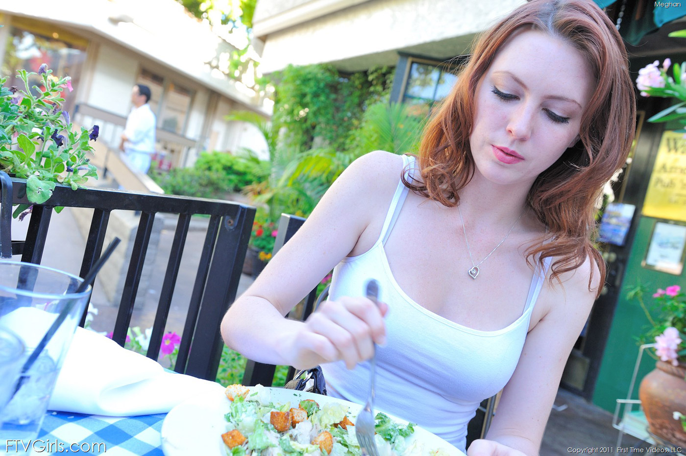 Meghan panty stuffing in the kitchen