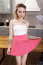 Petite babe Korolina Geiman has the cutest little titties that are tipped with nipples that are hard all the time.