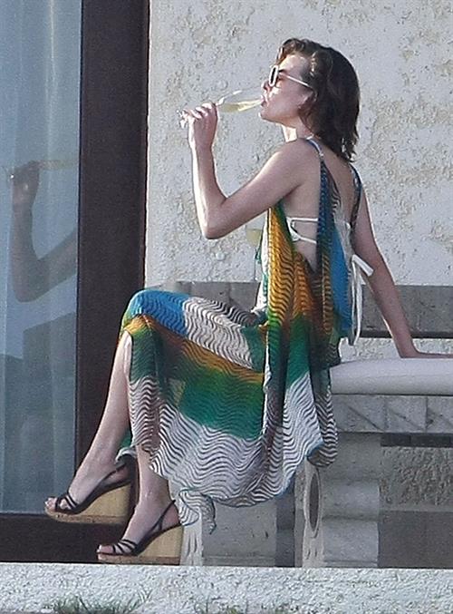 Milla Jovovich in a bikini