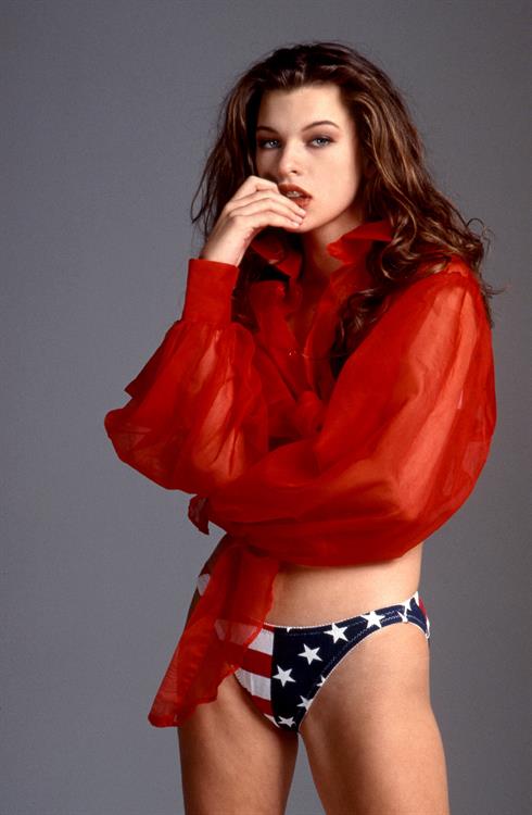 Milla Jovovich in a bikini