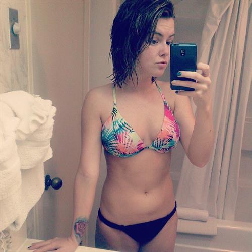 Anonymous in a bikini taking a selfie