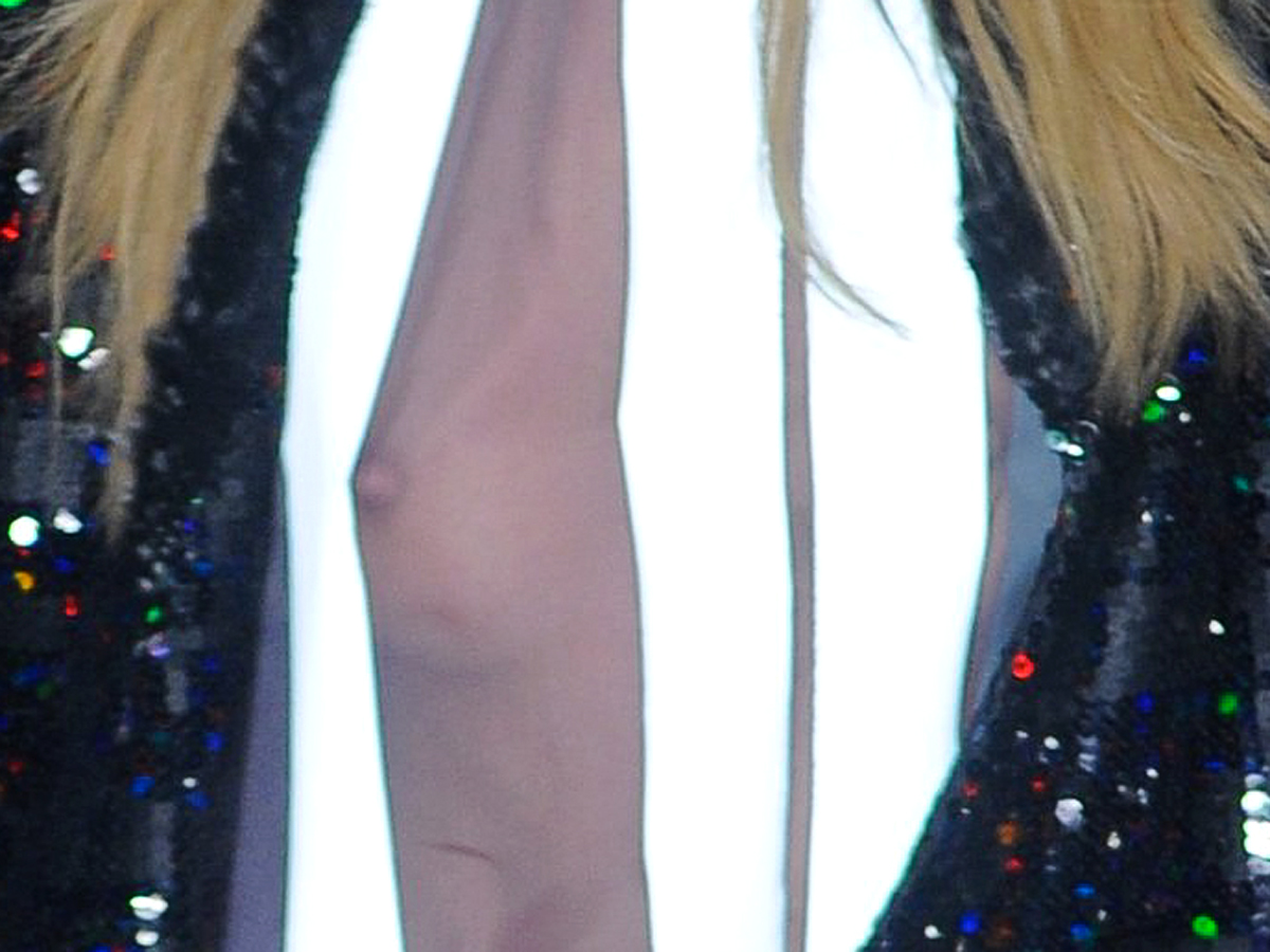 Candice Swanepoel Nipslip at a fashion show in Sao Paulo