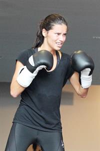 Adriana Lima hits the gym in Miami Beach on October 25, 2011