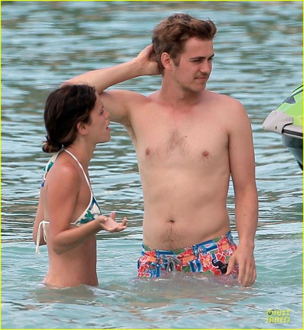 Hayden Christensen in a bikini